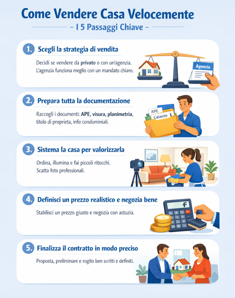 Infografica che illustra come vendere casa velocemente