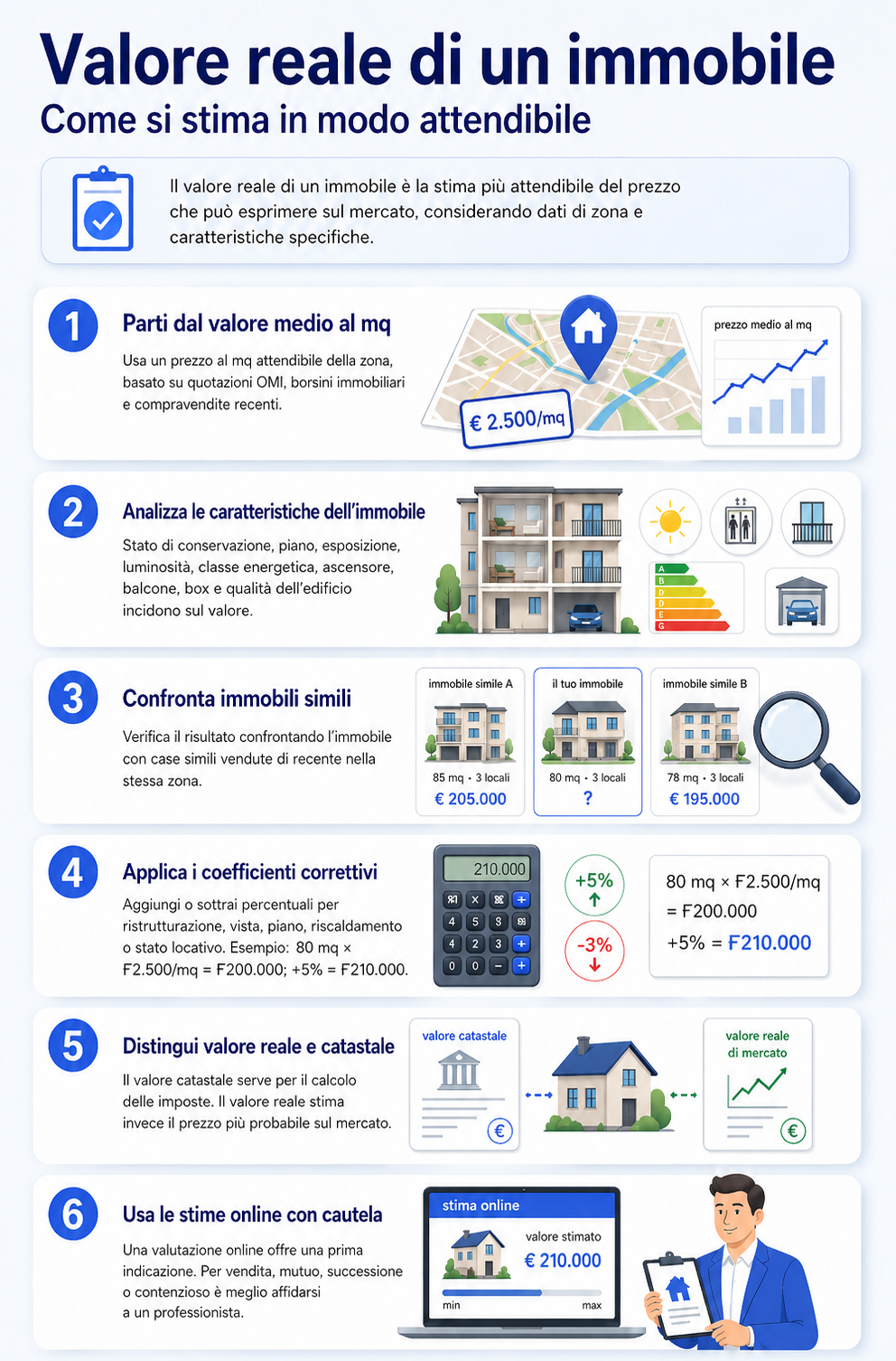 Infografica che illustra cos'è il valore reale di un immobile