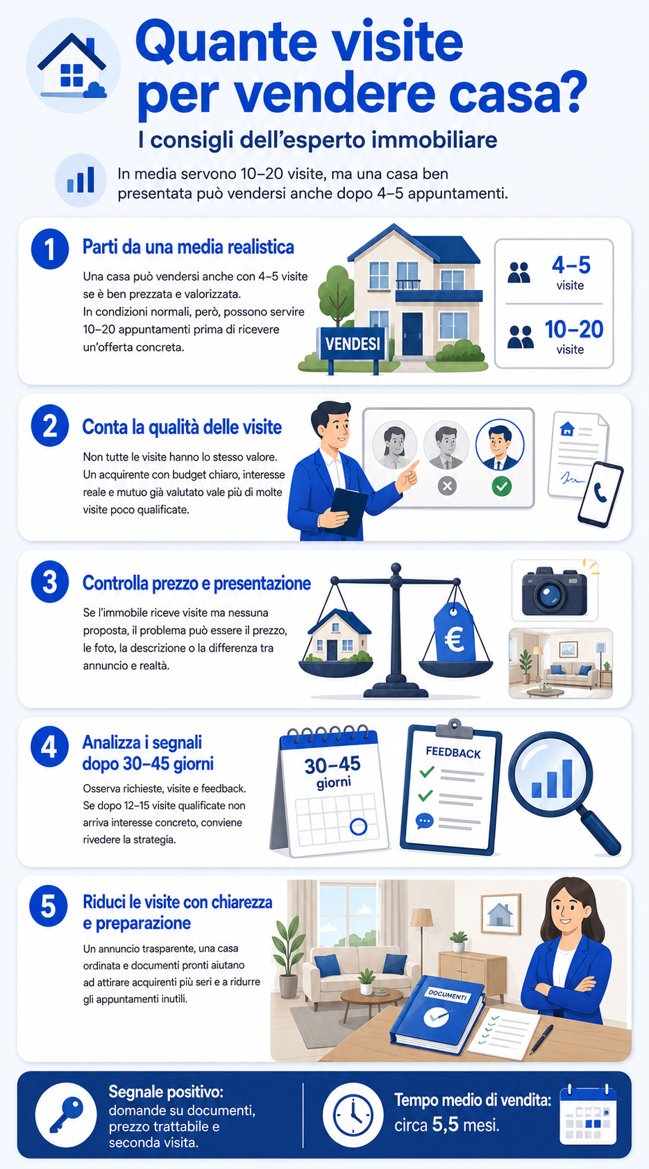 Infografica che spiega quanto tempo occorre per vendere casa