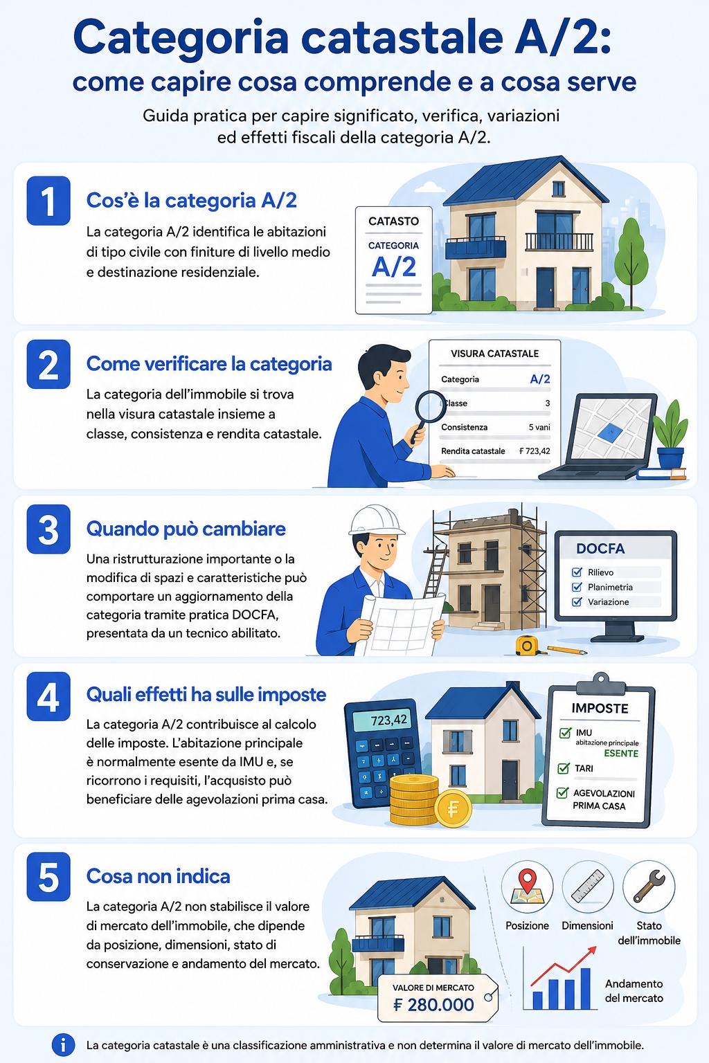 Infografica che illustra cos'è e cosa comprende la categoria catastale a2