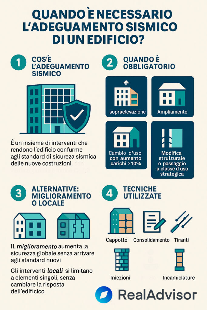 Infografica sull'adeguamento sismico degli edifici