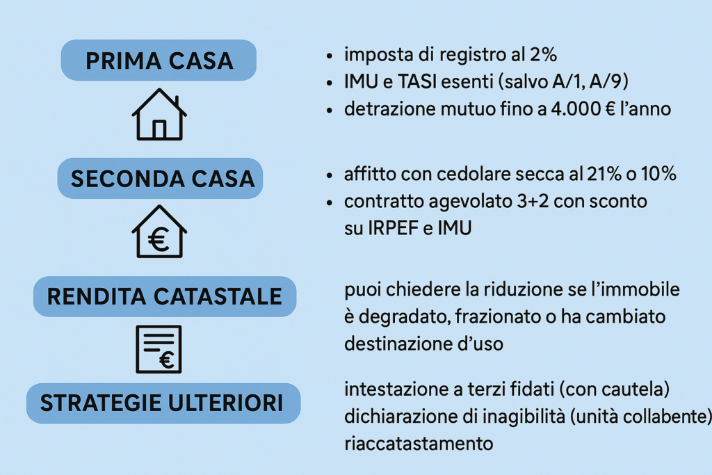 Infografica su come pagare meno tasse sulla casa