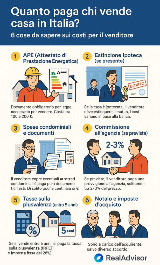 Infografica che illustra quanto costa vendere casa