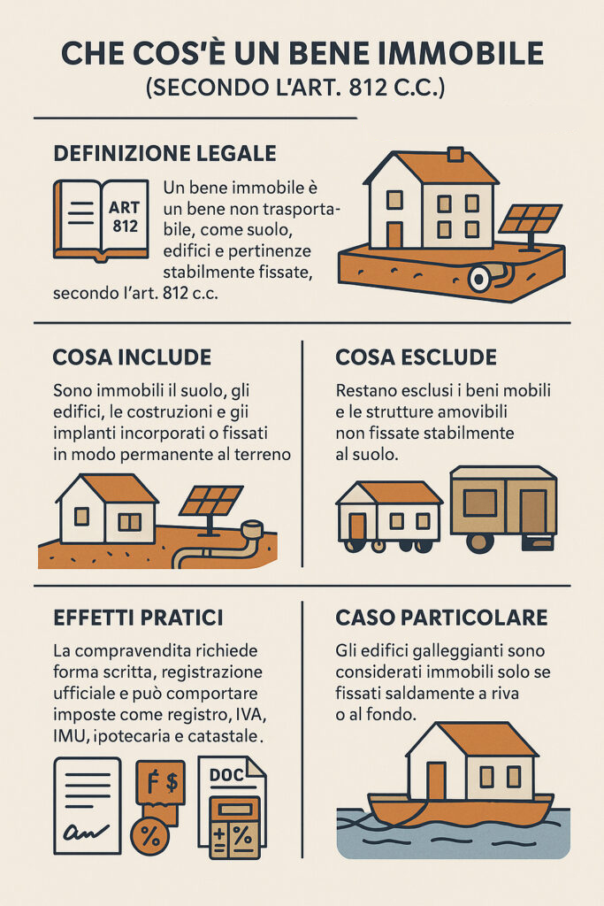Infografica che illustra cos'è un bene immobile