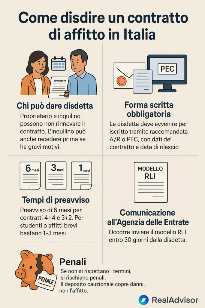 Infografica che illustra come funziona il contratto di affitto