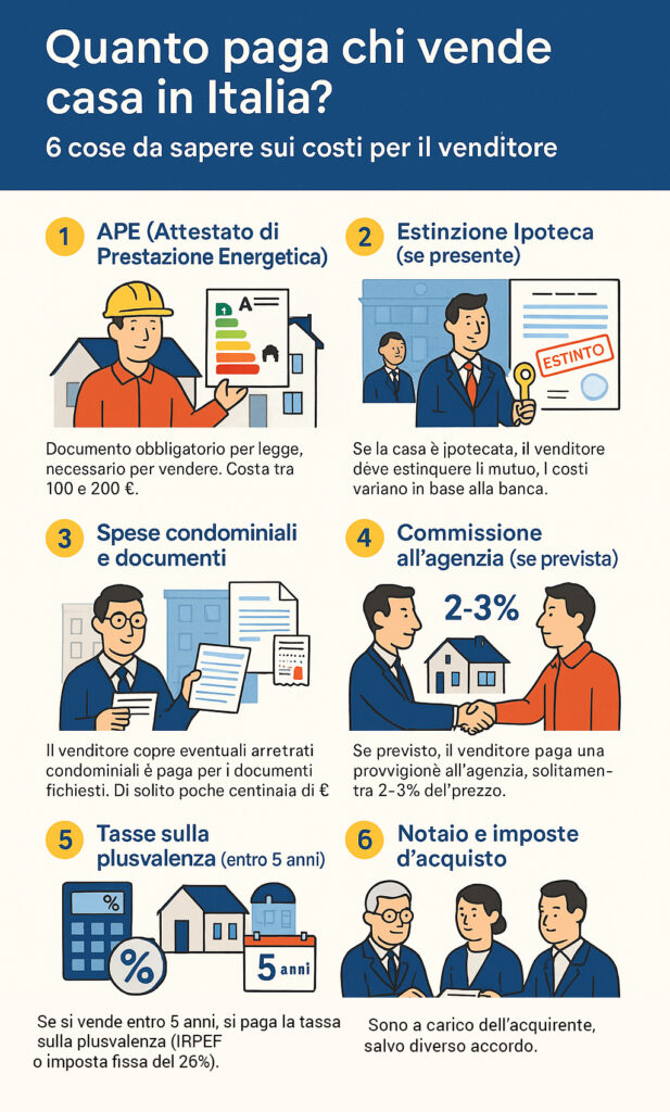 Infografica che illustra quanto costa vendere casa in Italia