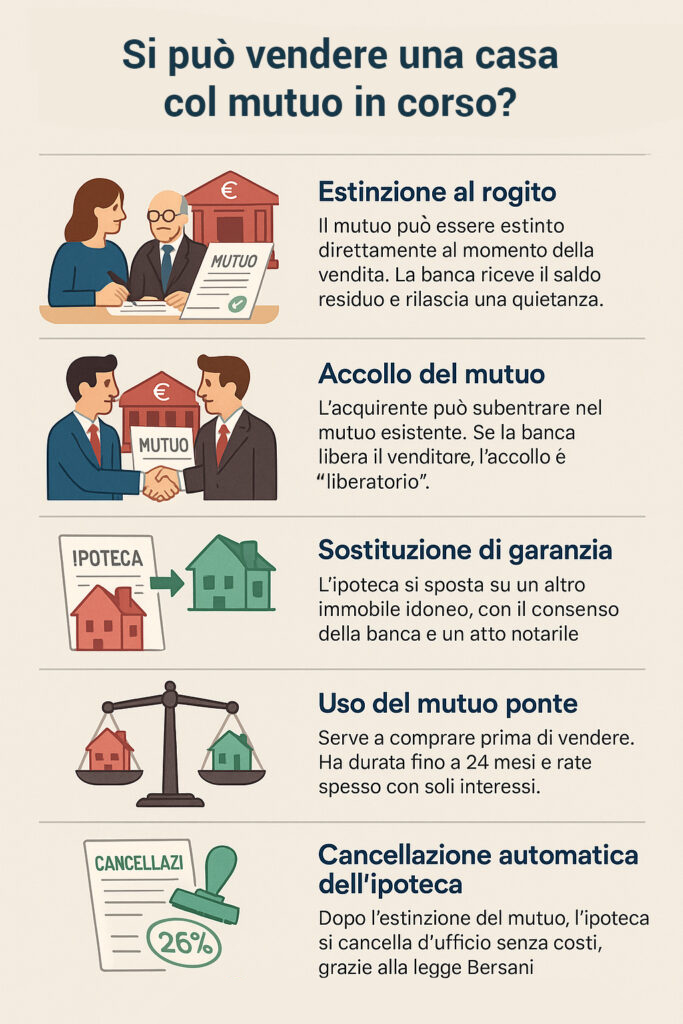 Infografica che illustra come si vende una casa con un mutuo in corso