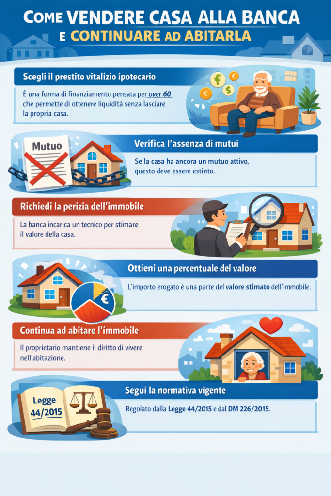 Infogracia che illustra come vendere casa alla banca