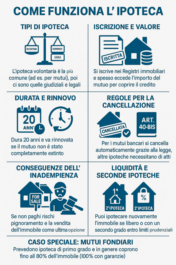 Infografica che illustra come funziona l'ipoteca