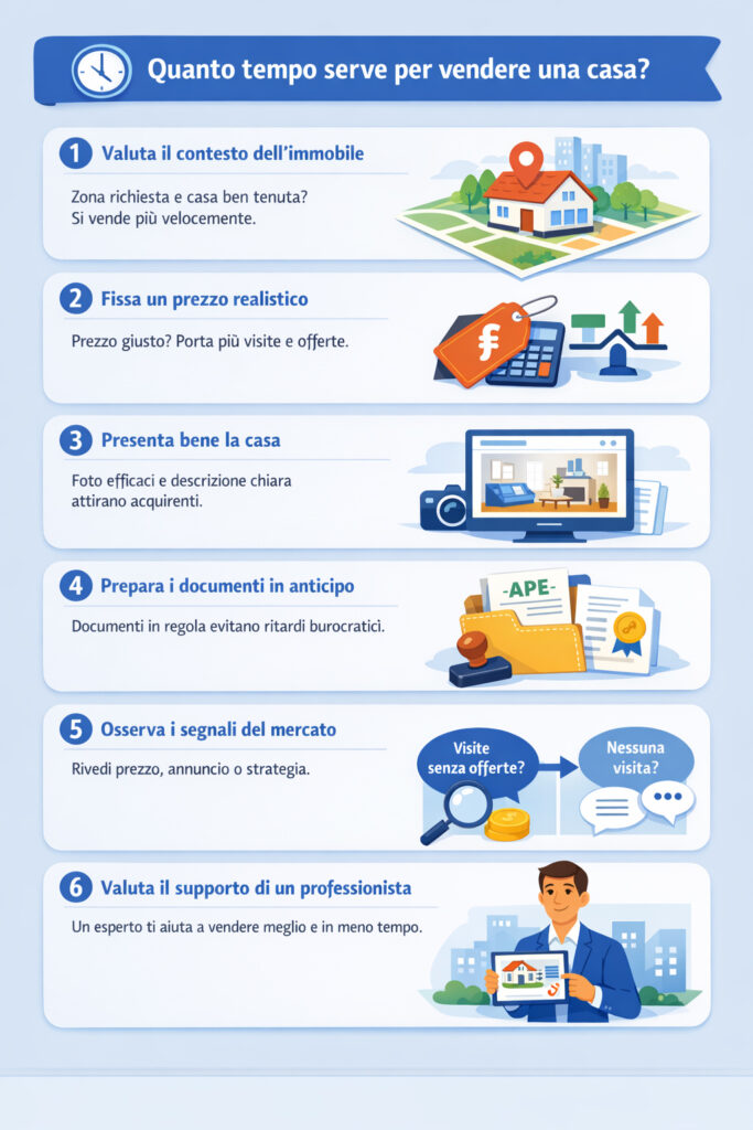 Infografica che dà un'idea del tempo che occorre per vendere casa